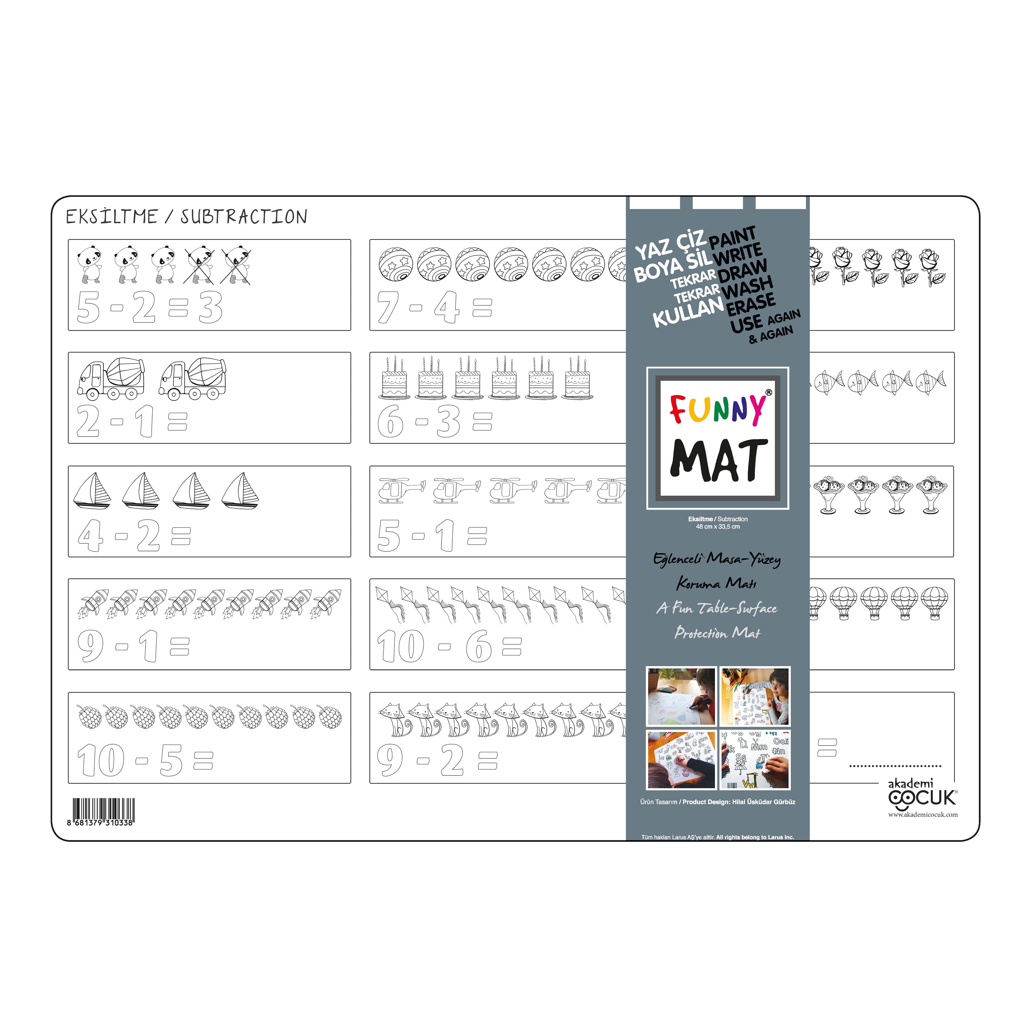 Akademi Çocuk Funny Mat - Subtraction