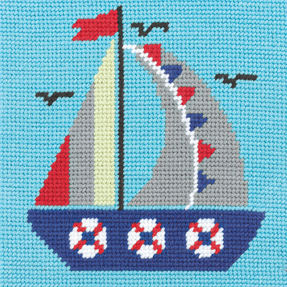Hello Crafts Printed Tapestry Kit - Sailboat - HC502