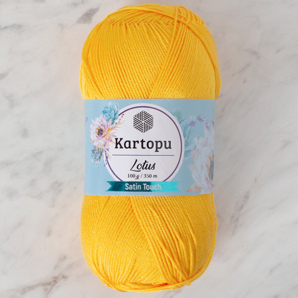 Kartopu Lotus Knitting Yarn, Yellow - K318
