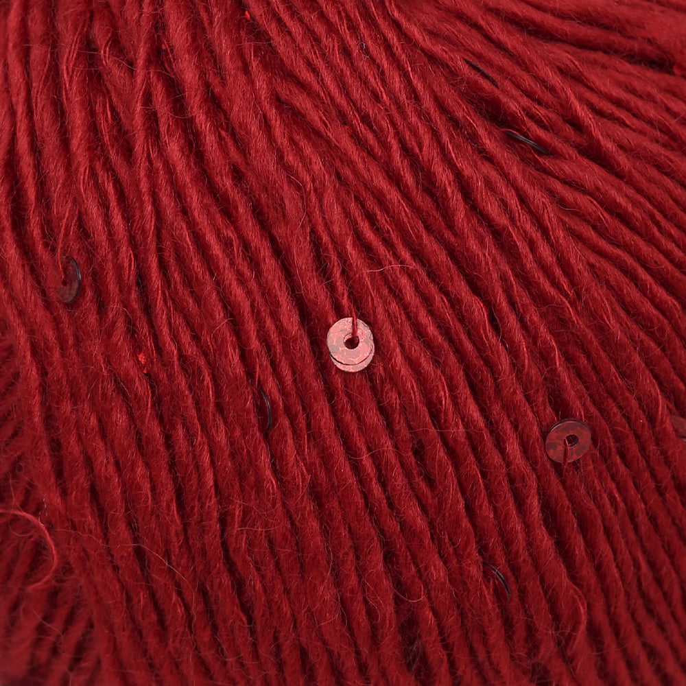 Himalaya Pınar Pullu Hand Knitting Yarn , Red - 61205