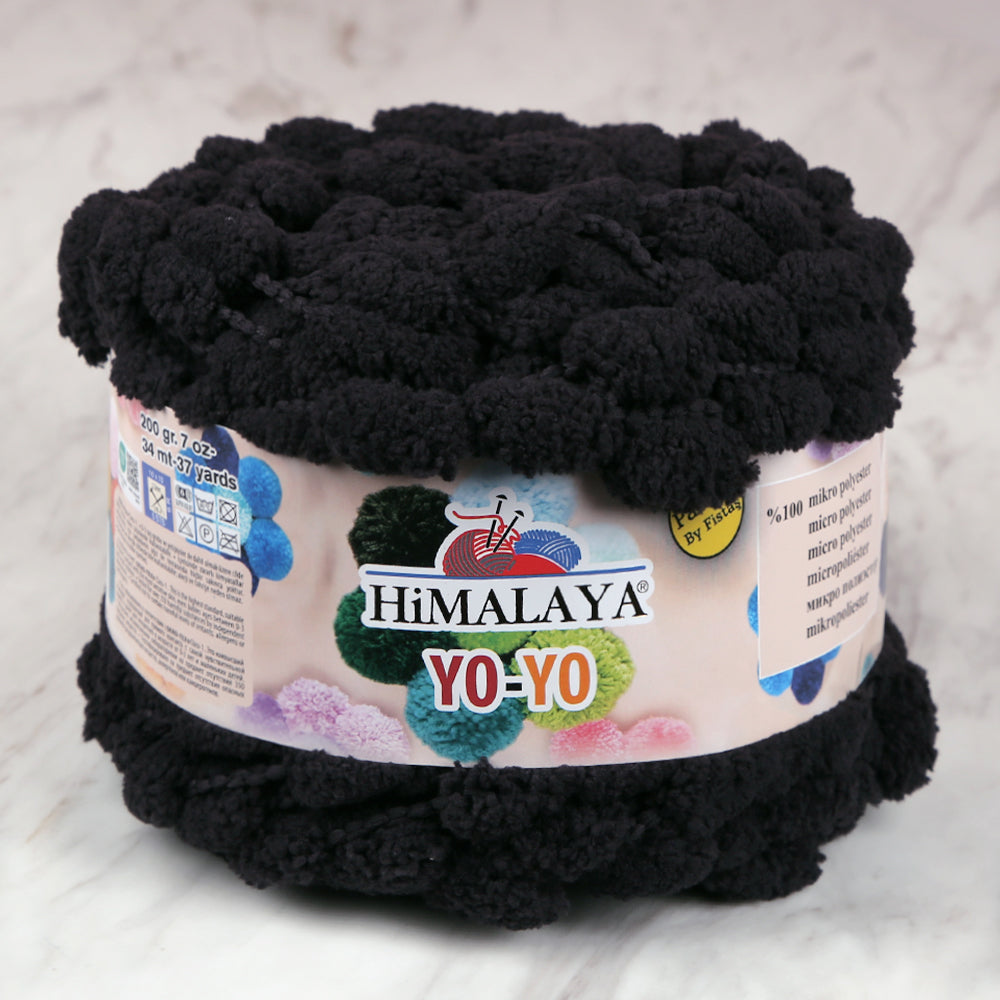Himalaya Yo-Yo Colors Hand Knitting Yarn , Black - 82126