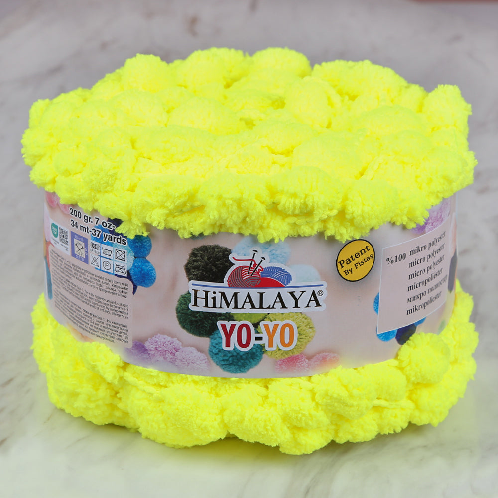 Himalaya Yo-Yo Hand Knitting Yarn , Neon Yellow - 82127