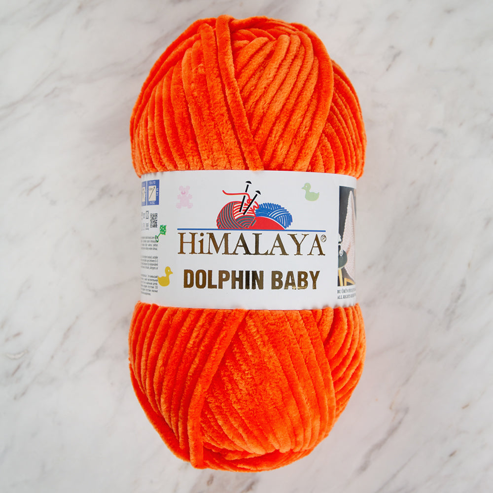 Himalaya Dolphin Baby Chenille Yarn , Orange - 80372