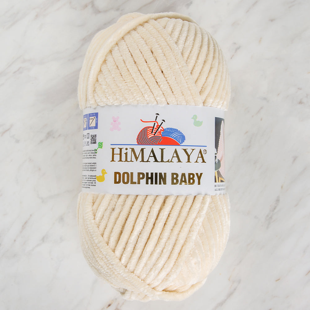 Himalaya Dolphin Baby Chenille Yarn , Cream - 80379