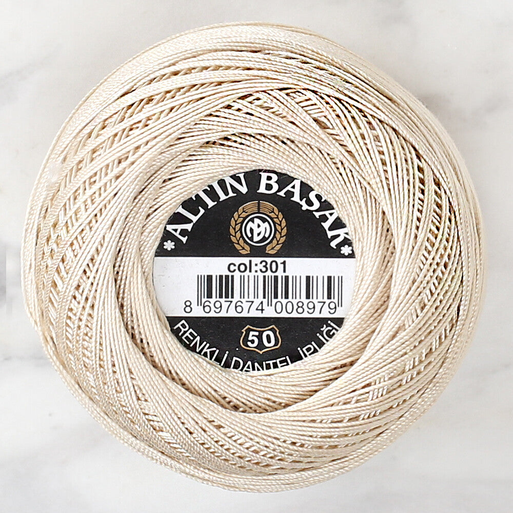 Altınbaşak Klasik No: 50 Lace Thread Ball, Beige - 301 - 26