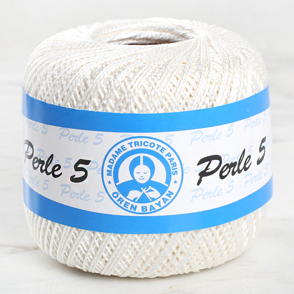 Madame Tricote Paris 5/2 Perle No:5 Lace Thread, Light Cream - 54460