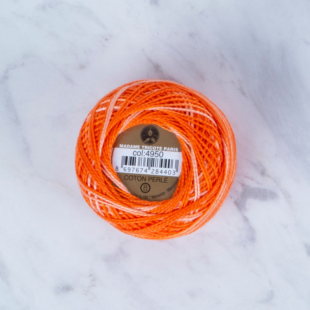 Madame Tricote Paris Koton Perle No: 8 Embroidery Thread, Variegated- 4950
