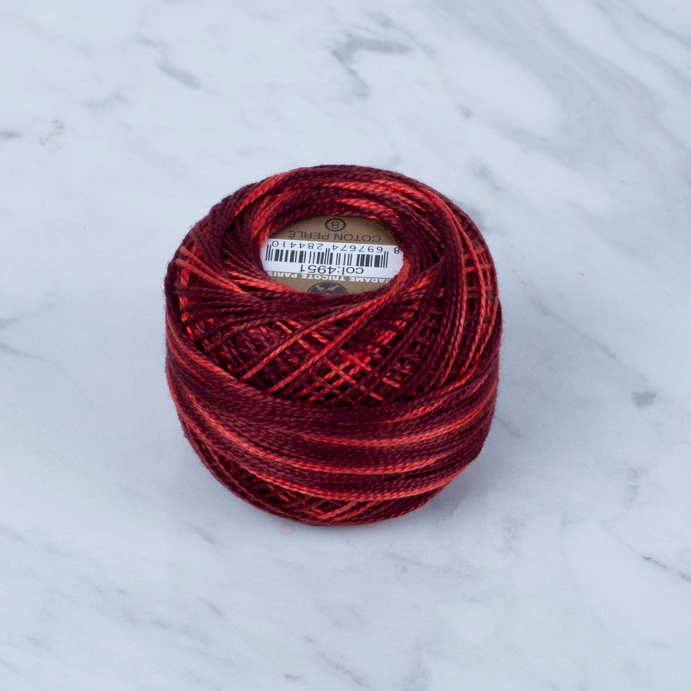 Madame Tricote Paris Koton Perle No: 8 Embroidery Thread, Variegated- 4951