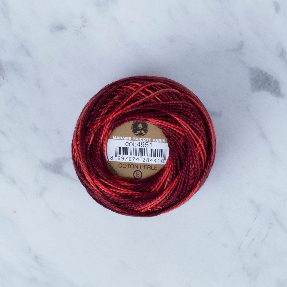 Madame Tricote Paris Koton Perle No: 8 Embroidery Thread, Variegated- 4951