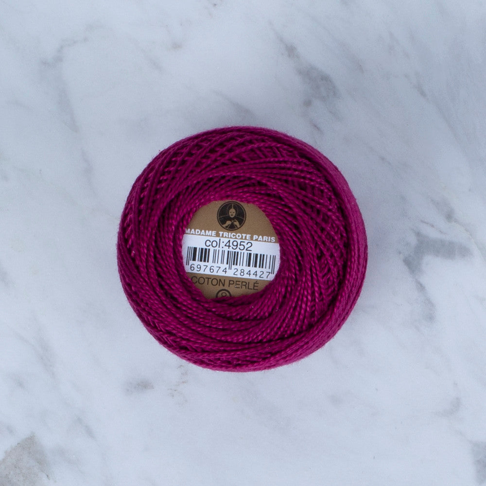 Madame Tricote Paris Koton Perle No: 8 Embroidery Thread, Plum - 4952