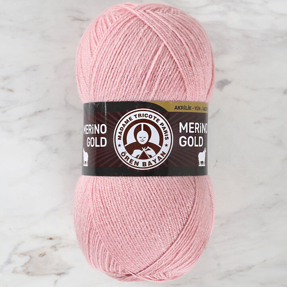 Madame Tricote Paris Merino Gold Yarn, Powder Pink - 001