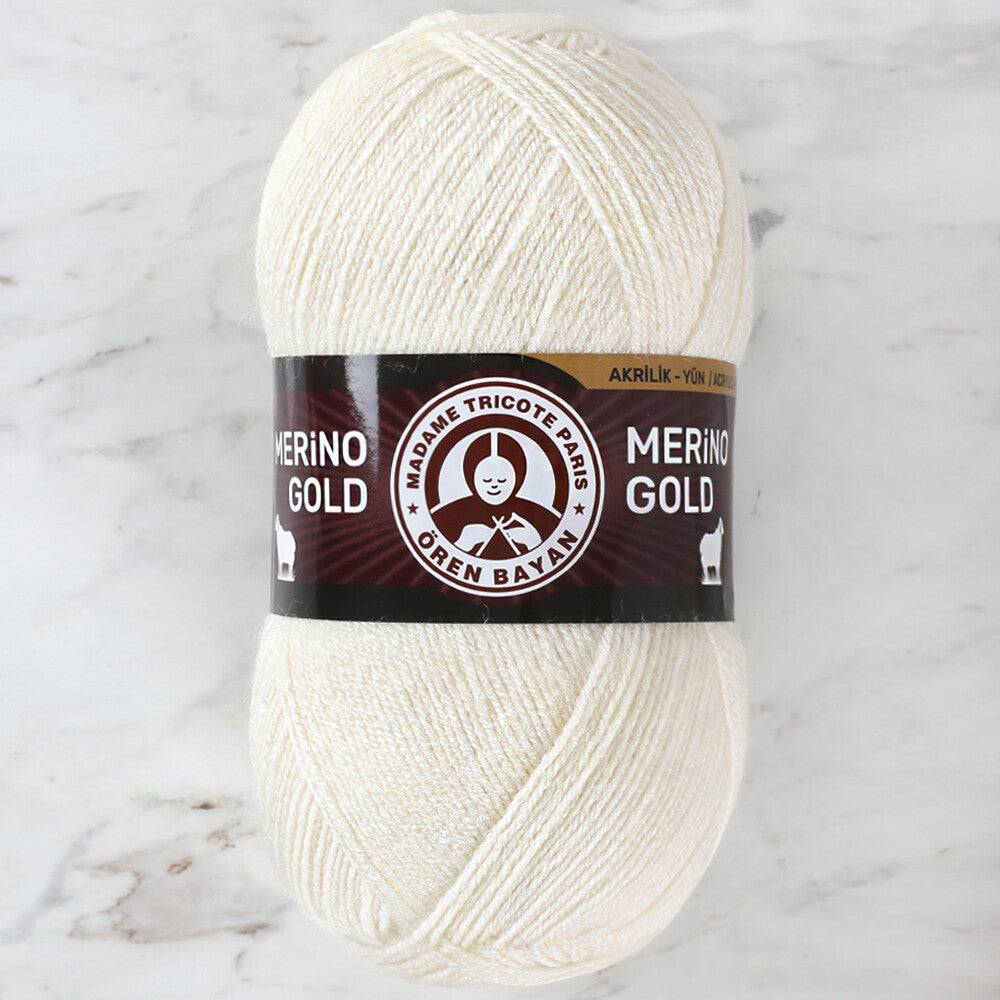 Madame Tricote Paris Merino Gold Yarn, Cream - 004