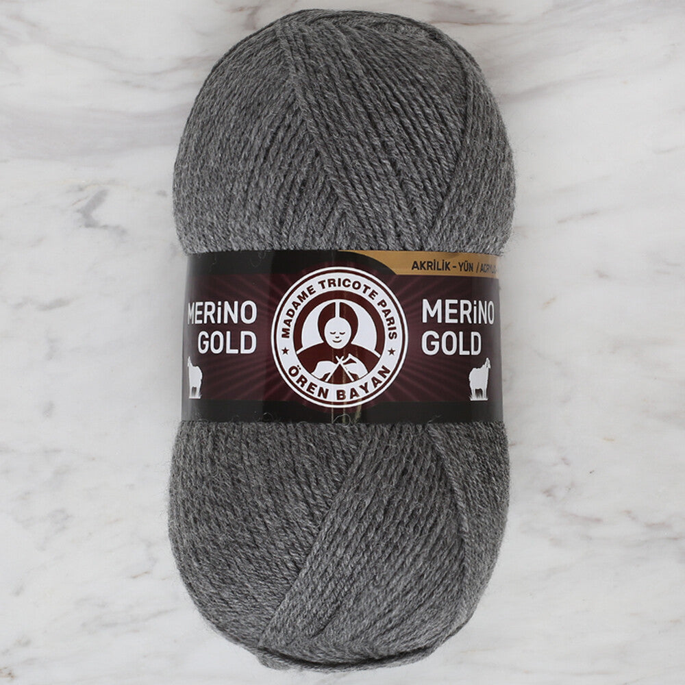 Madame Tricote Paris Merino Gold Knitting Yarn, Dark Grey - 008