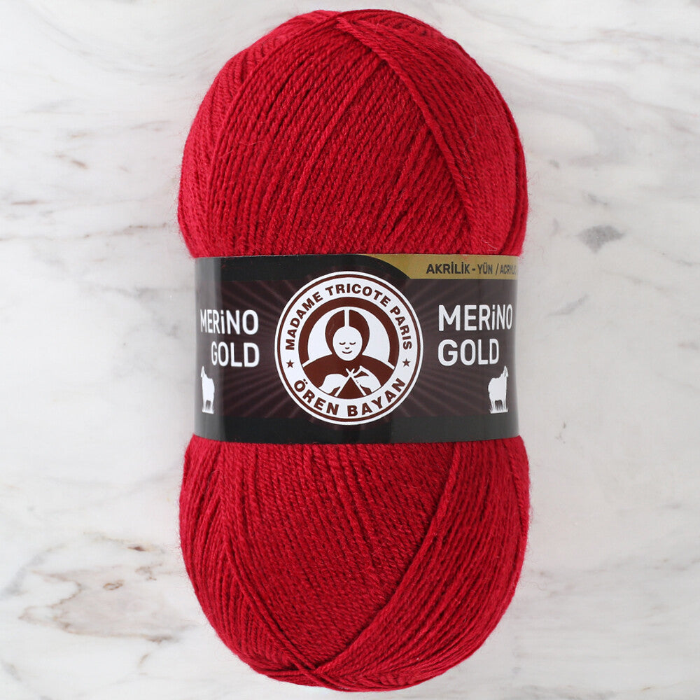 Madame Tricote Paris Merino Gold Yarn, Red - 034