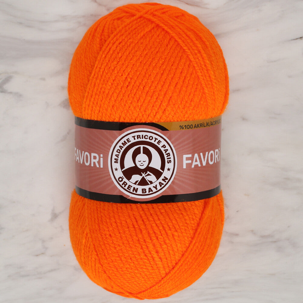 Madame Tricote Paris Favori Knitting Yarn, Neon Orange - 147