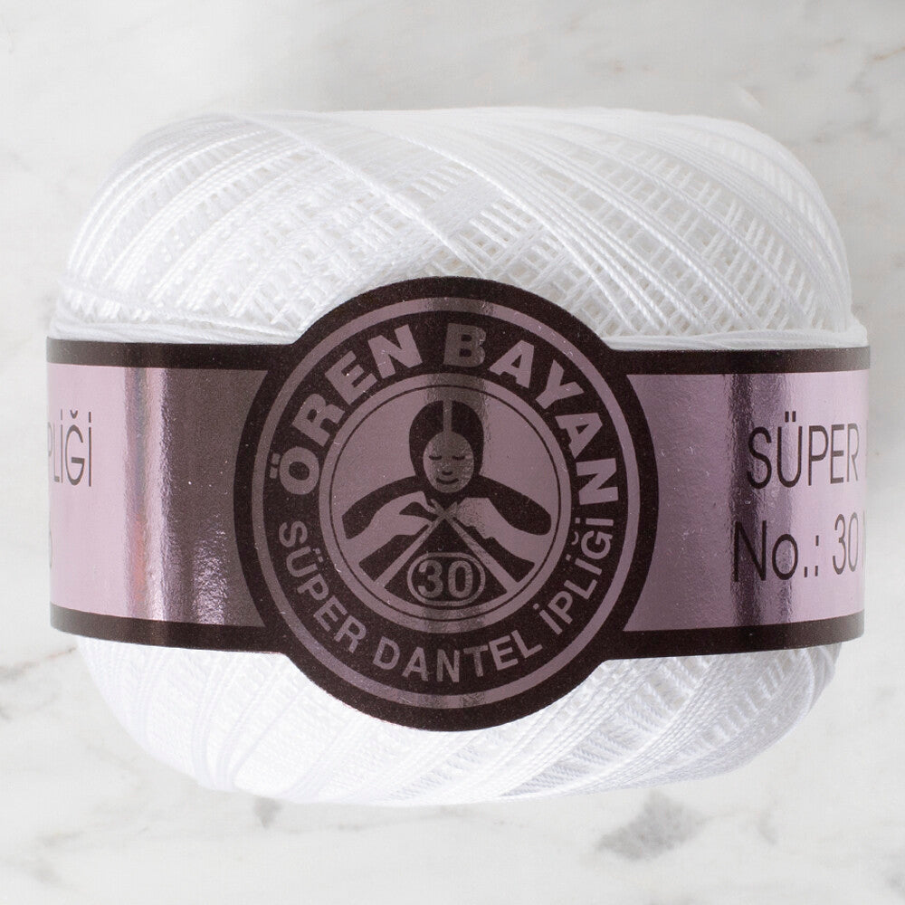 Madame Tricote Paris Süper No:30 Lace Thread Ball, White