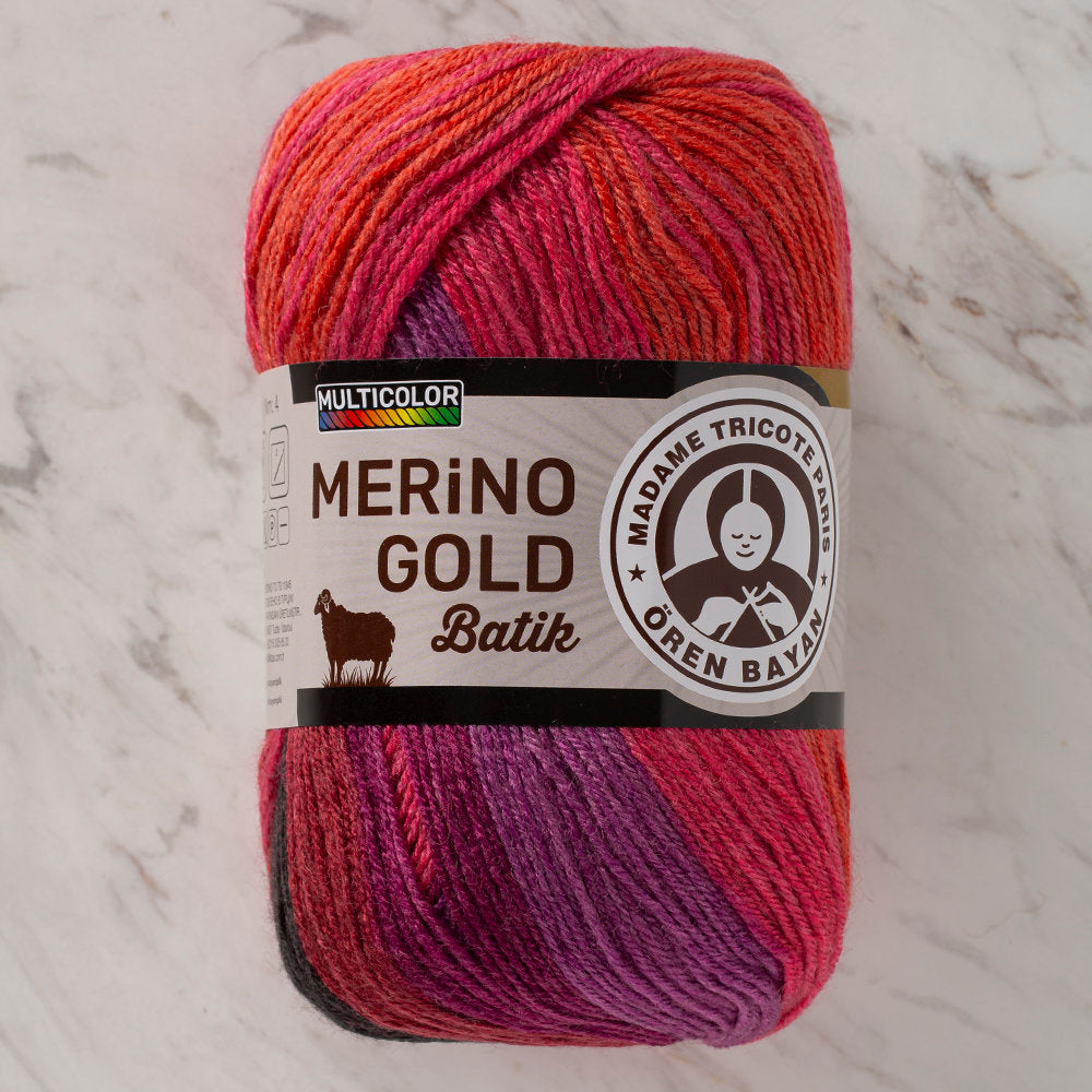 Madame Tricote Paris Merino Gold Batik Knitting Yarn, Variegated - 834