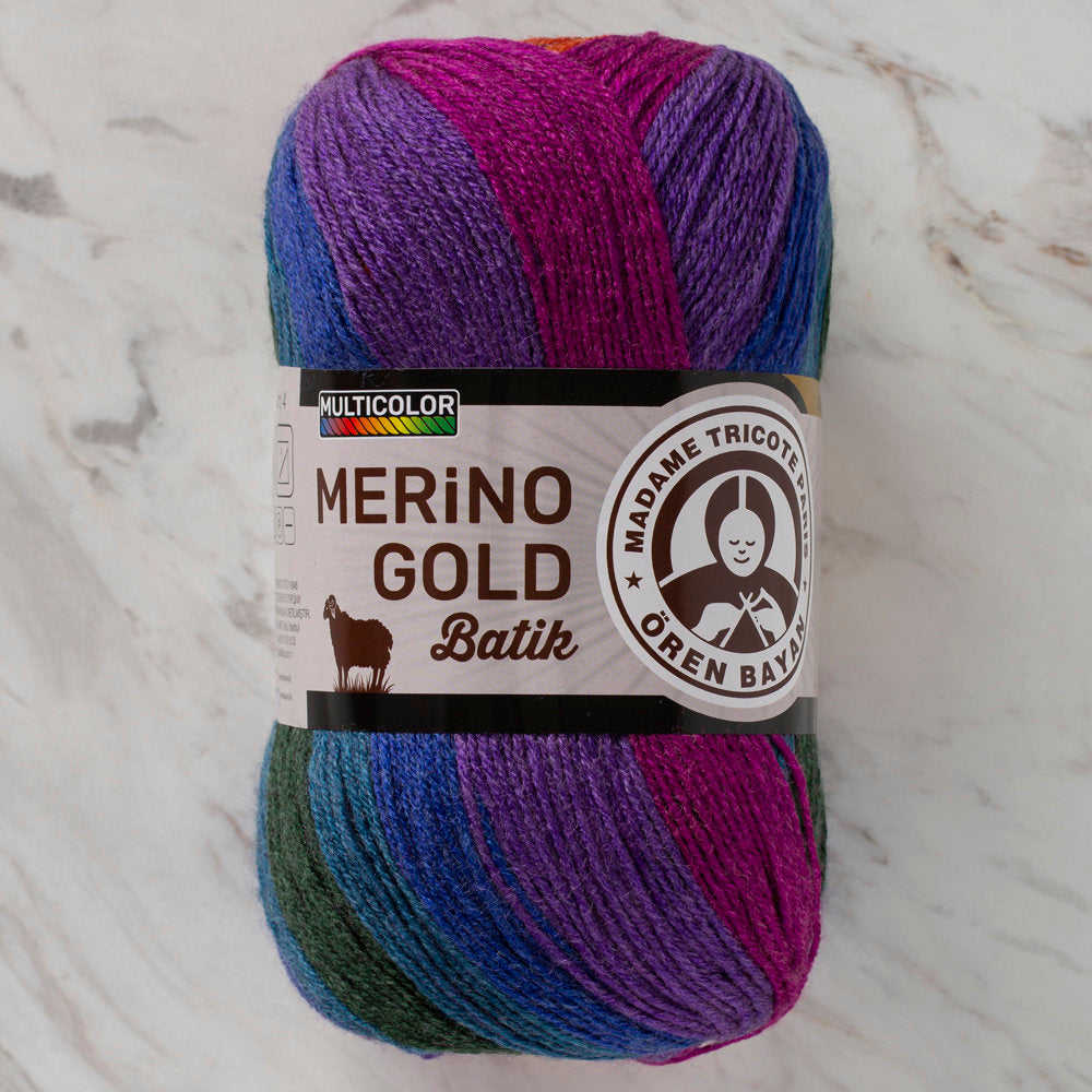 Madame Tricote Paris Merino Gold Batik Knitting Yarn, Variegated - 836