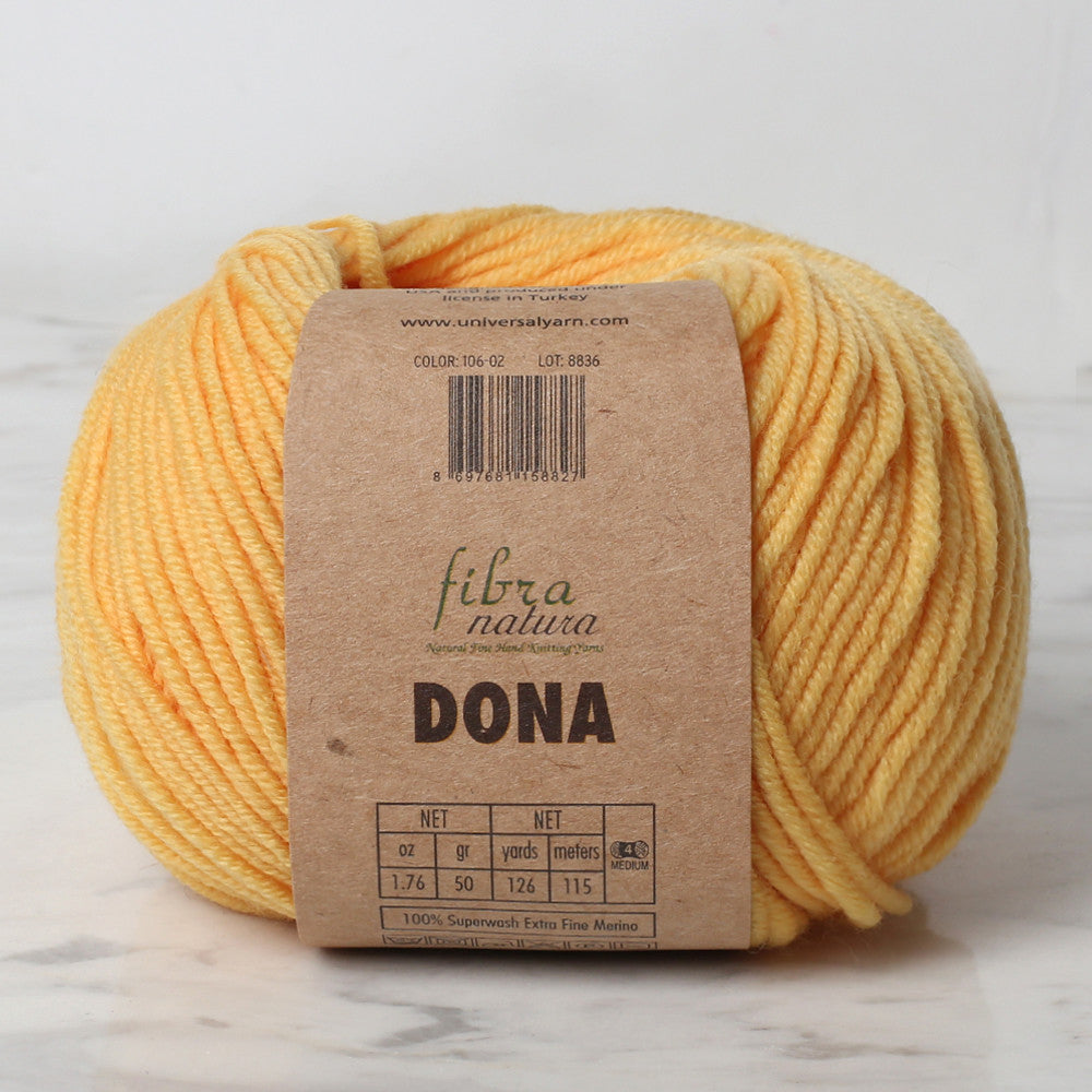Fibra Natura Dona Knitting Yarn, Yellow 10602