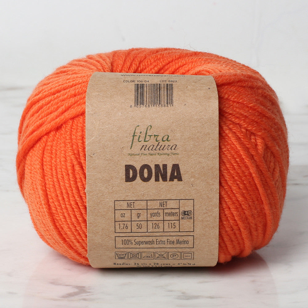 Fibra Natura Dona Knitting Yarn, Orange 10604