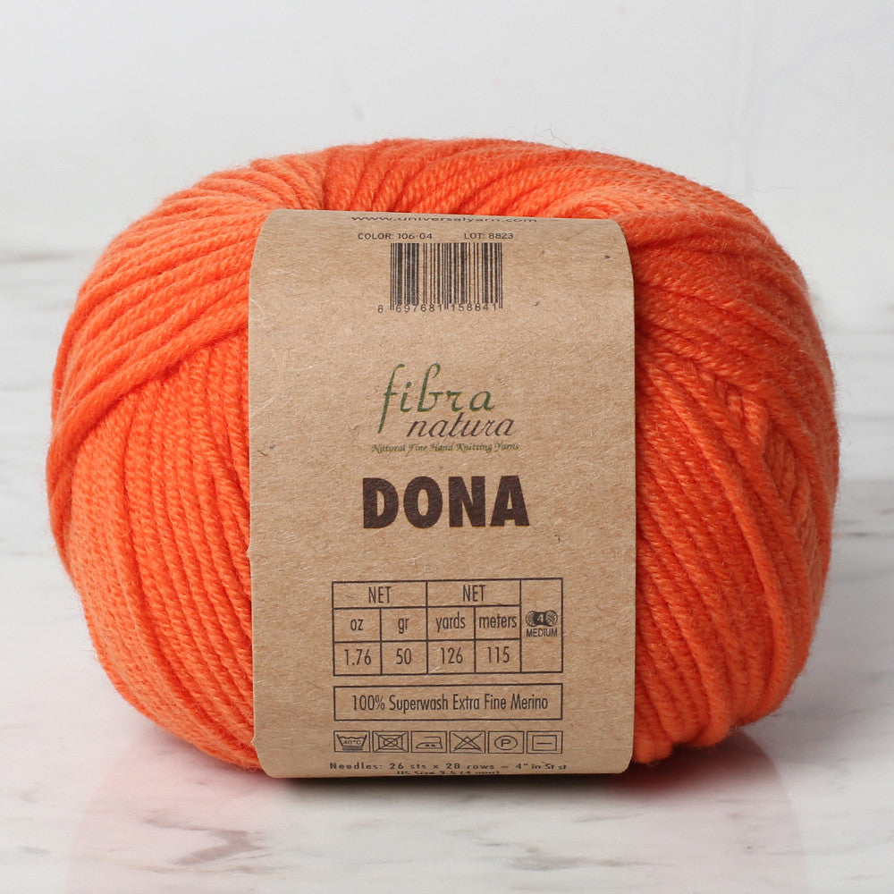 Fibra Natura Dona Knitting Yarn, Orange - 106-04