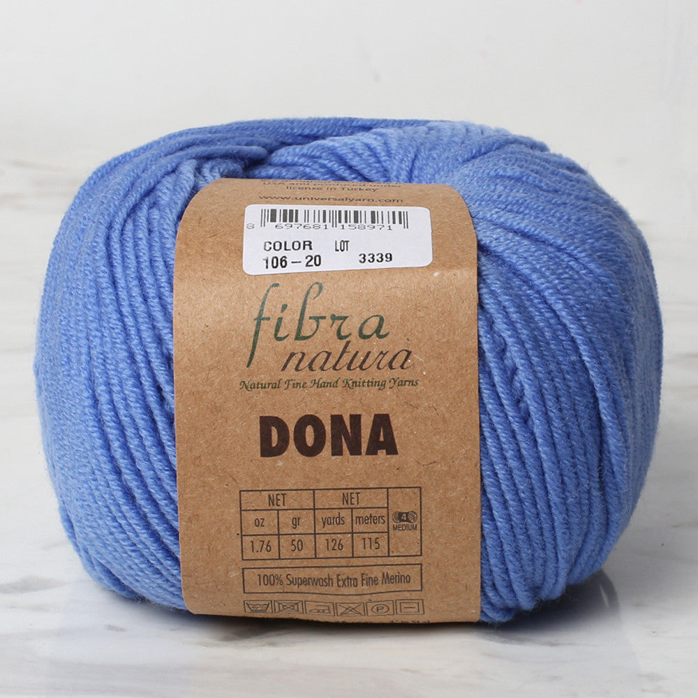 Fibra Natura Dona Knitting Yarn, Blue 10620