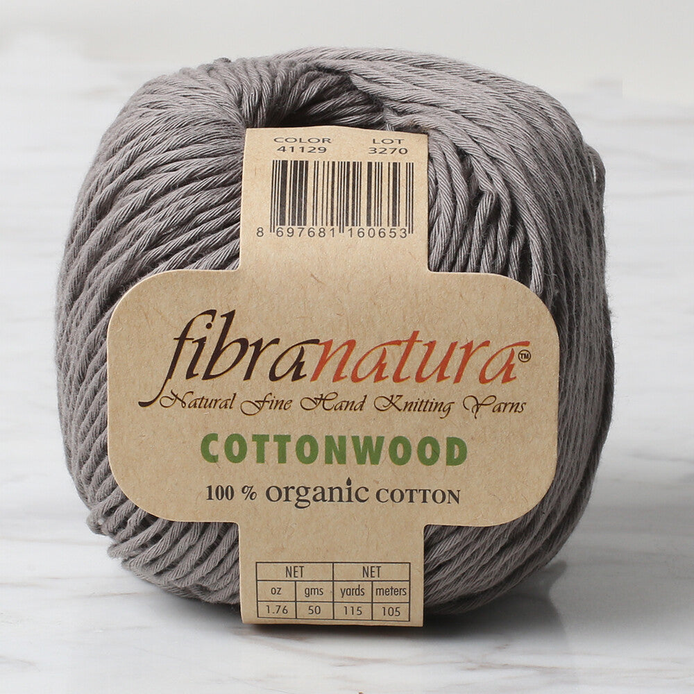 Fibra Natura Cottonwood Yarn, Grey - 41129