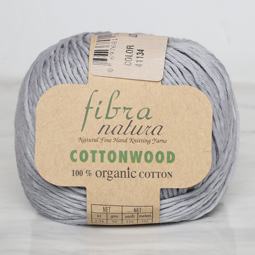Fibra Natura Cottonwood Knitting Yarn, Grey- 41134