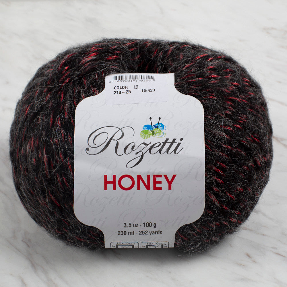 Rozetti Honey Yarn, Sparkly Black - 210-25