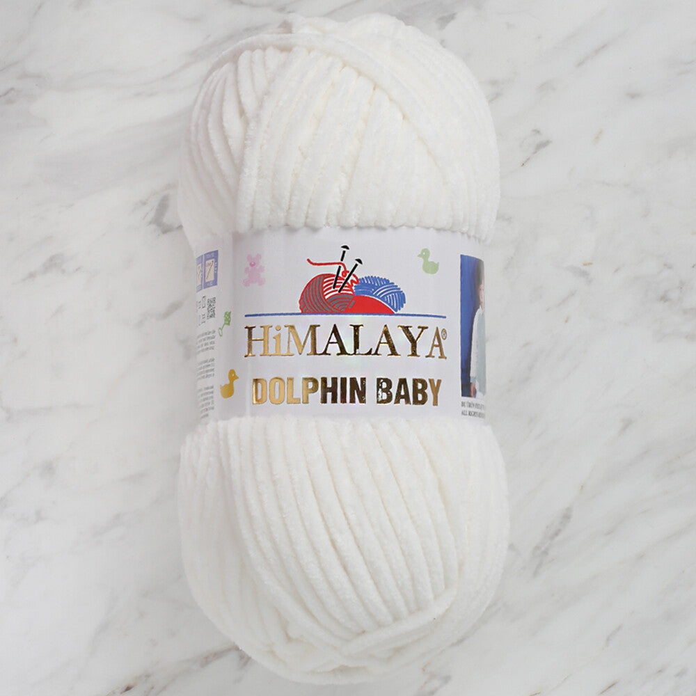 Himalaya Dolphin Baby Chenille Yarn, White - 80363