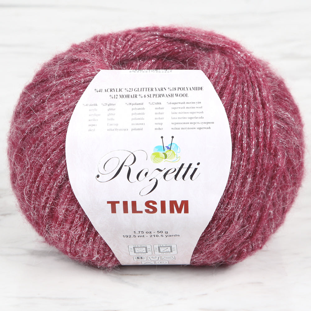 Rozetti Tılsım Glittery Hand Knitting Yarn Red - 362-06