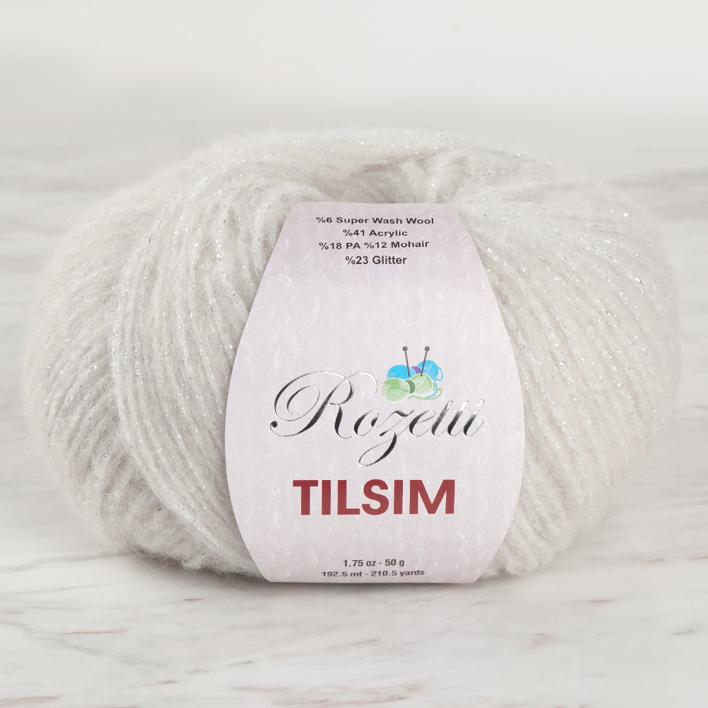 Rozetti Tılsım Glittery Hand Knitting Yarn Ecru - 362-13