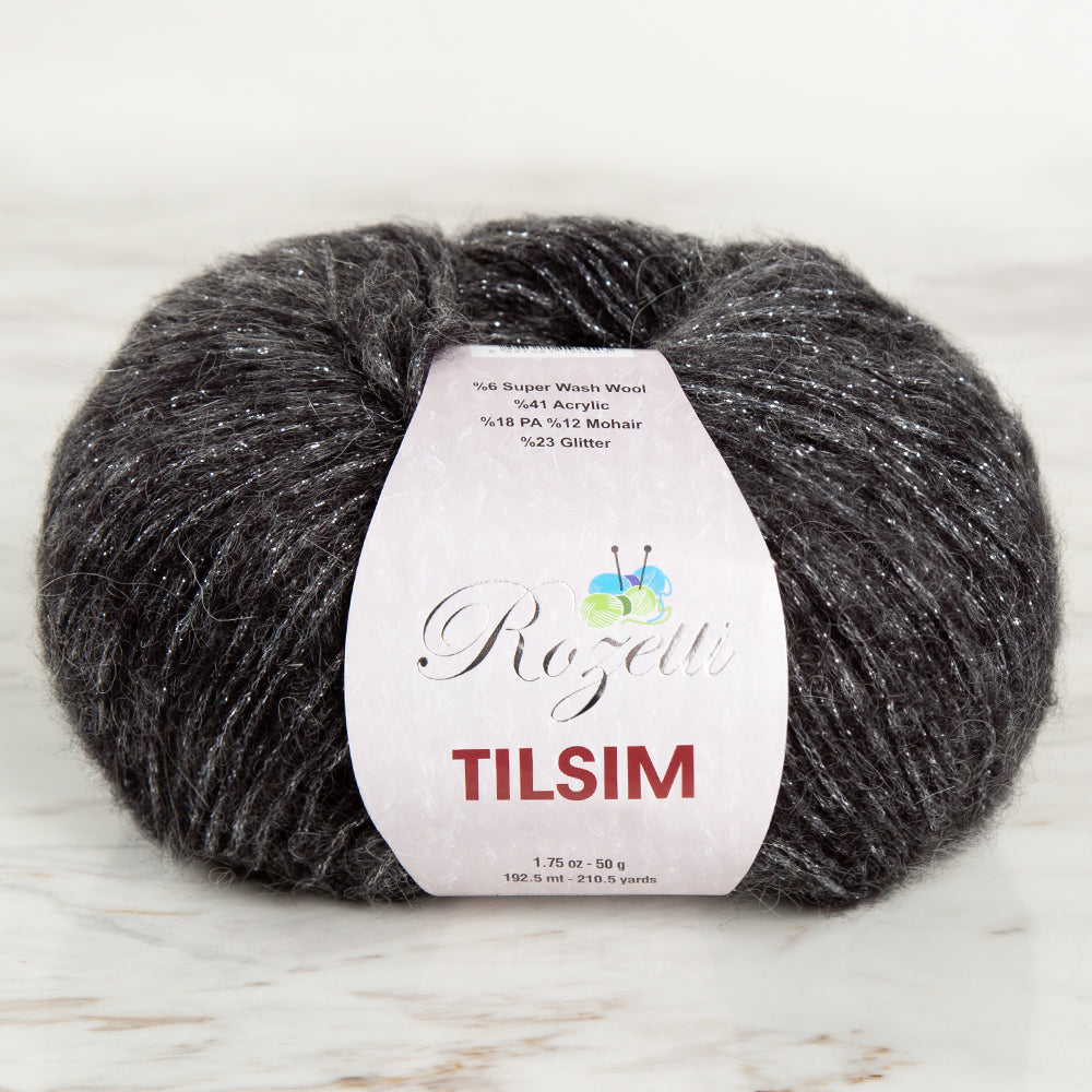 Rozetti Tılsım Glittery Hand Knitting Yarn Grey - 362-14