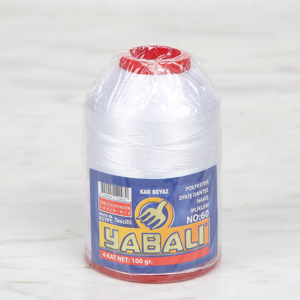 Yabalı 100 gr No:60 Polyester Yarn, Snow White