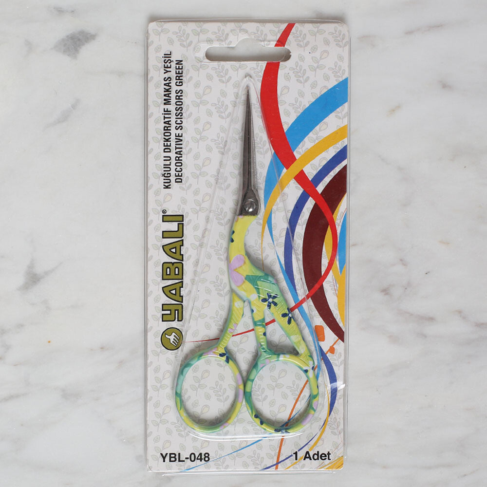 Yabalı Swan Shaped Decorative Embroidery Scissors, Green -YBL-048