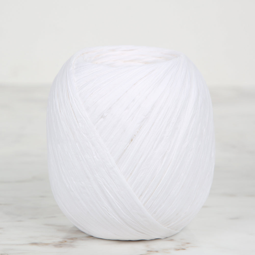 Iplix Natural Raffia Paper Yarn ,White - 14