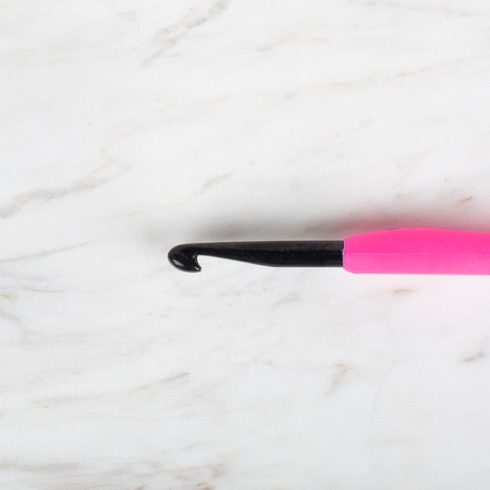 Yabalı Black Tip Soft Handle 8mm Crochet Hook, Orange - YBL - 041