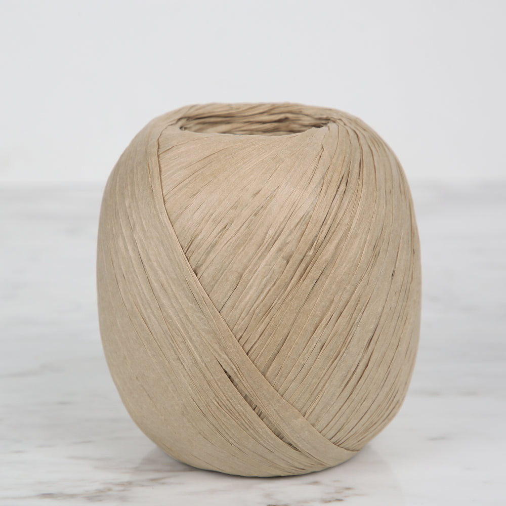 Iplix Natural Raffia Paper Yarn ,Beige - 39D