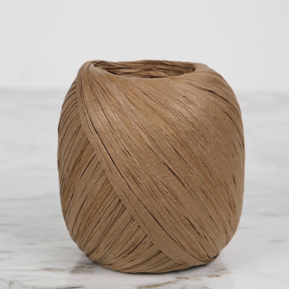 Iplix Natural Raffia Paper Yarn ,Brown - 007