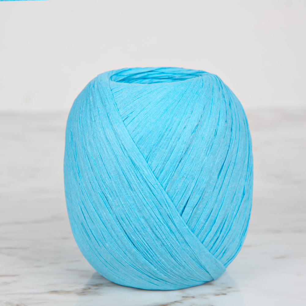 Iplix Natural Raffia Paper Yarn ,Turquoise - 3