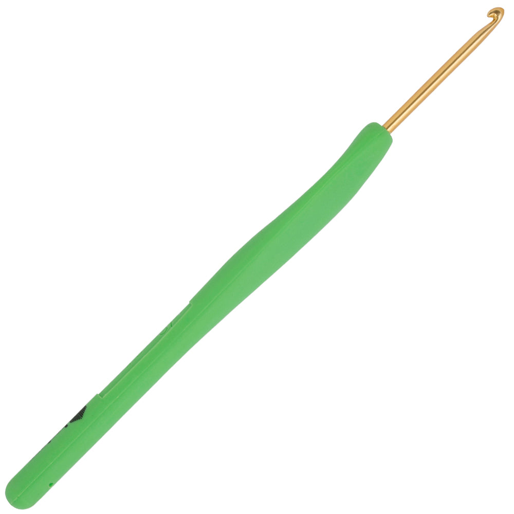 Kartopu 2,5 mm Gold Crochet Hook with Soft Handle, Green