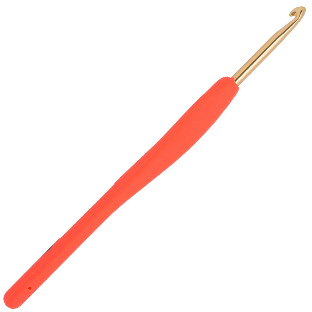 Kartopu 4 mm Gold Crochet Hook with Soft Handle, Orange