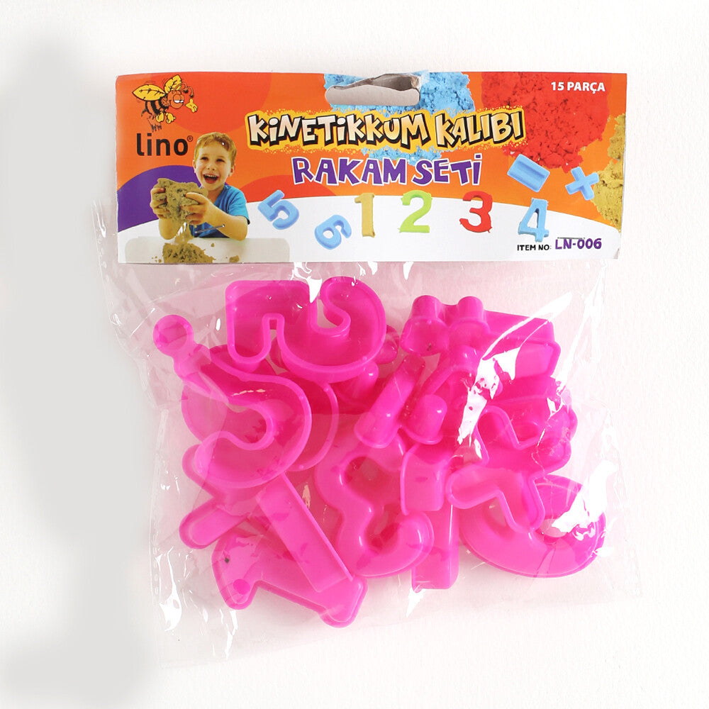 Lino 15 Pcs Kinetic Sand Mold Letter Figures Set, Fuchsia - LN-006