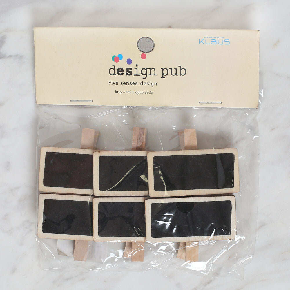 Loren 6 pcs Chalkboard Decorative Pegs, Black