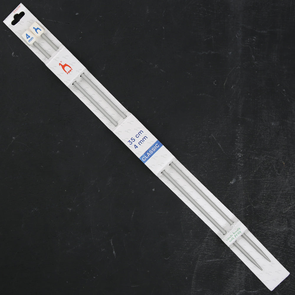 Pony 4 mm 35 cm Aluminium Knitting Needles - 33609