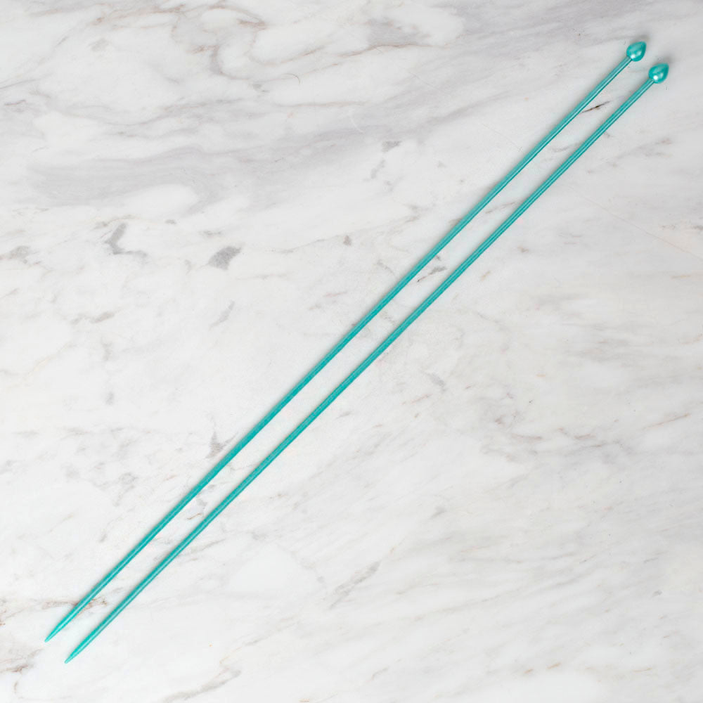 Pony Pearl 3 mm 35 cm Plastic Knitting Needle, Green - 33624