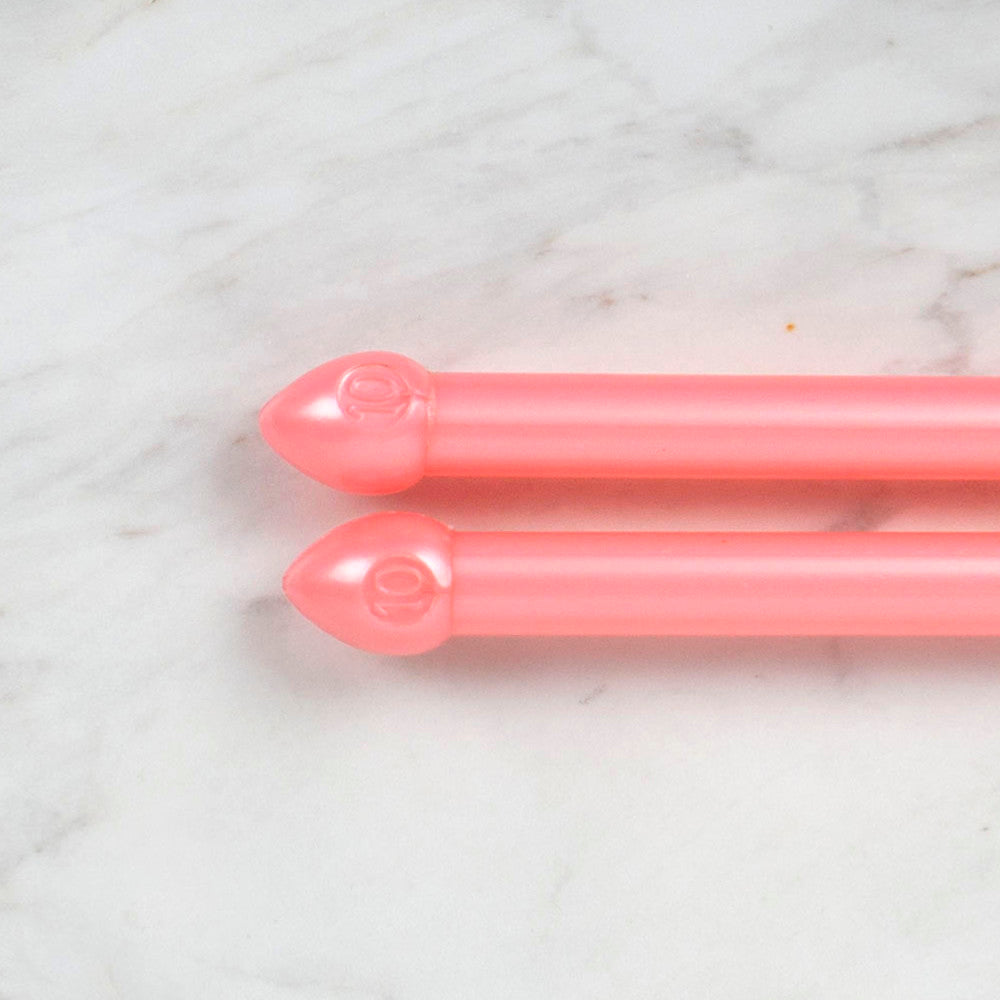 Pony Pearl 10 mm 35 cm Plastic Knitting Needle, Green - 33638