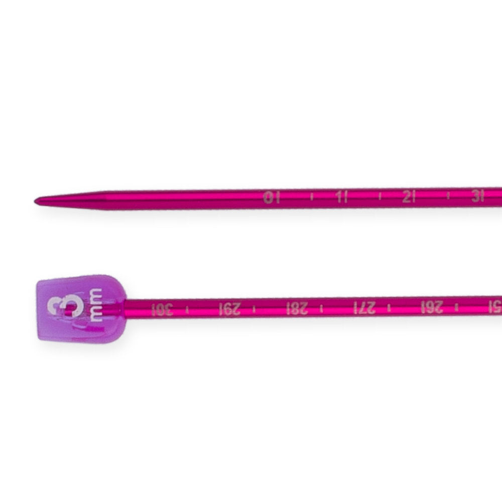 Pony Measure 3 mm 35 cm Aluminium Knitting Needles, Red - 34505