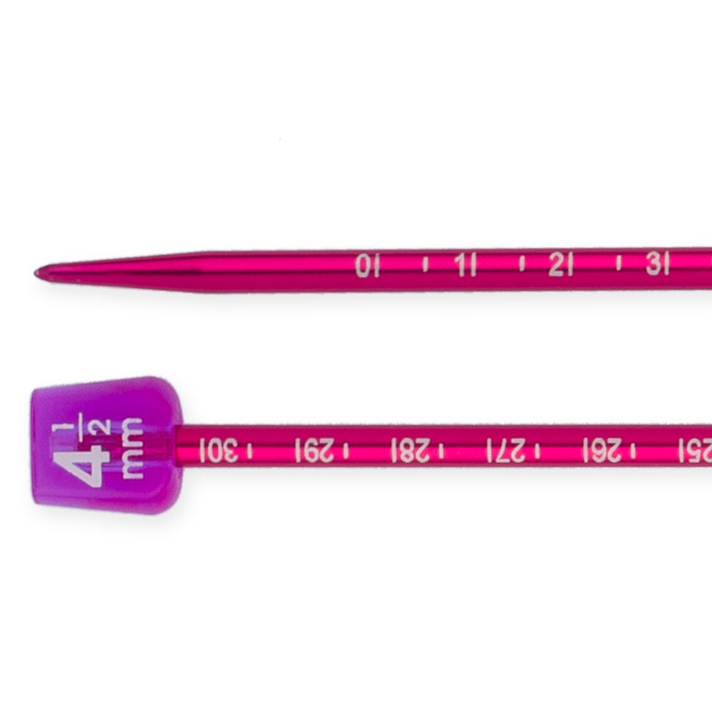 Pony Measure 4.5 mm 35 cm Aluminium Knitting Needles, Red - 34510