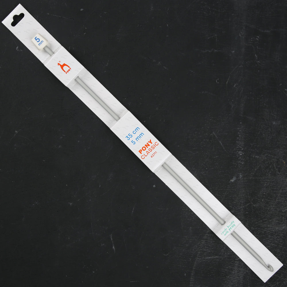 Pony 5 mm 35 cm Aluminum Tunisian Crochet Hook - 43711